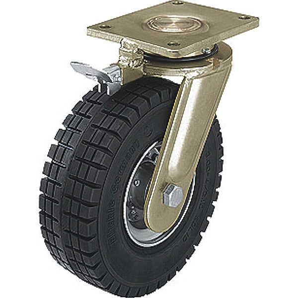 Plate Caster w/Flat-Free, Swivel, 2090 lb.