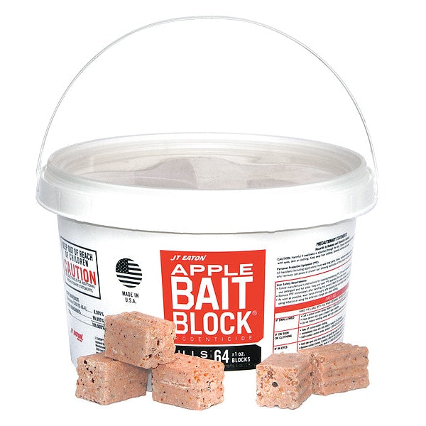 Rodenticide, Diphacinone, Blocks, 4 lb Wt, Red