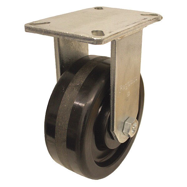Kingpinless Plate Caster, Rigid, 2000 lb.