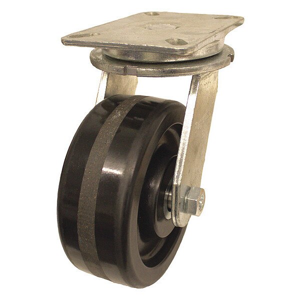 Standard Plate Caster, Swivel, 2900 lb.