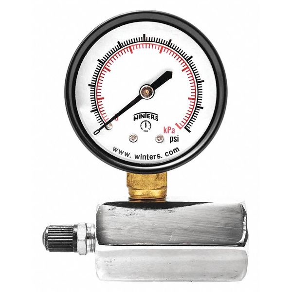 Pressure Gauge, 0 to 160 psi, 3/4 in NPTF, Black