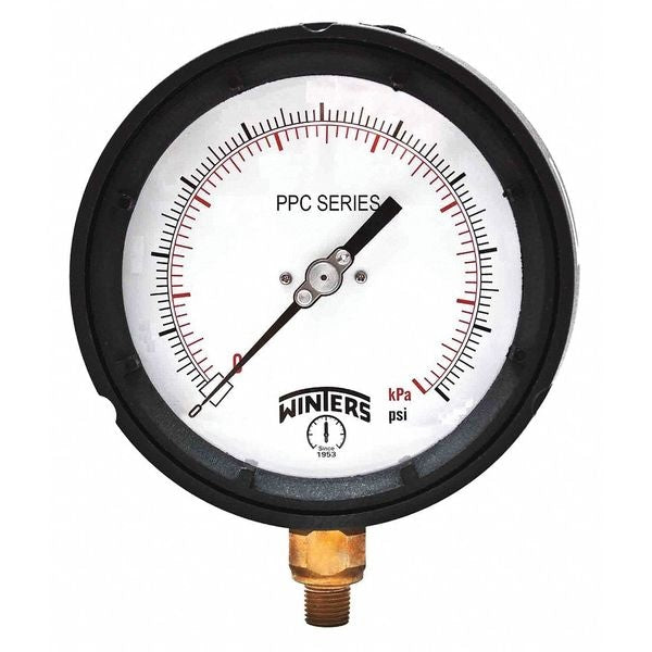 Pressure Gauge, 0 to 60 1/4 in MNPT, Black