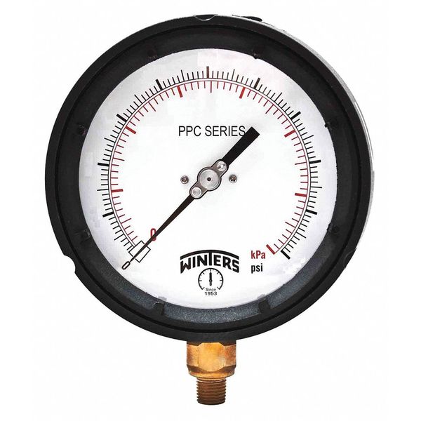 Pressure Gauge, 0 to 60 1/4 in MNPT, Black