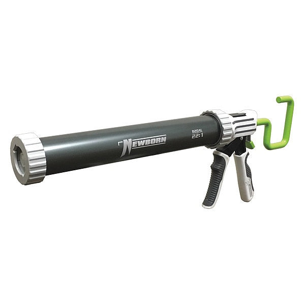 Caulk Gun, Gray/White, Aluminum, 24 oz