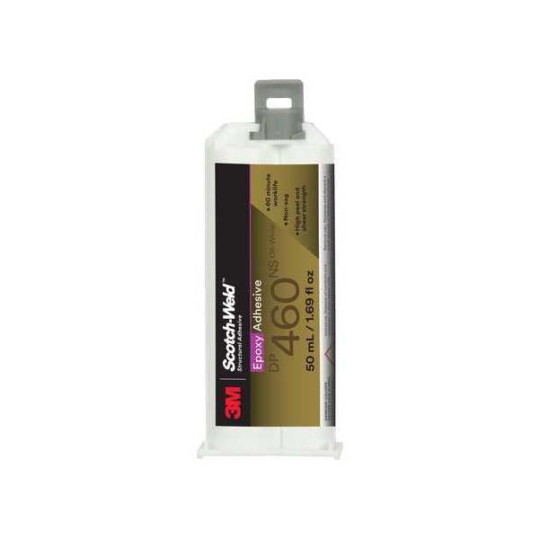 Epoxy Adhesive, DP460NS Series, Off-White, 2:01 Mix Ratio, 1 hr Functional Cure, Dual-Cartridge