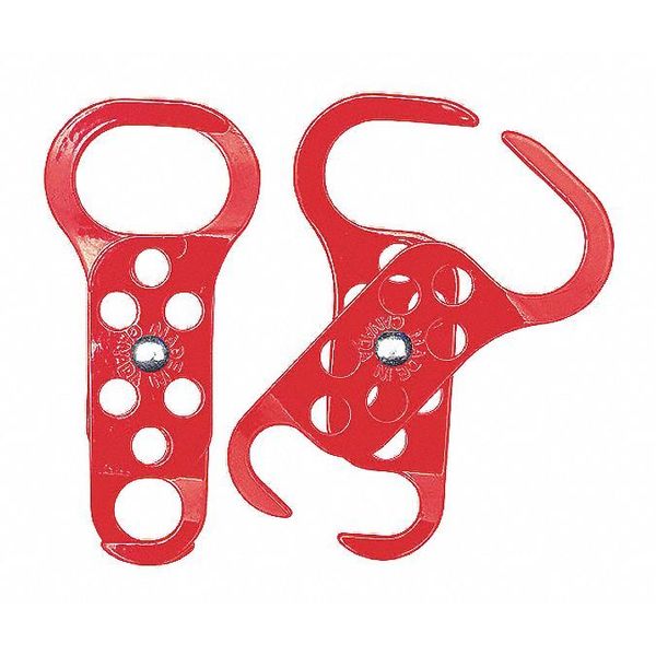 Lockout Hasp, Red, Steel, 4-15/16