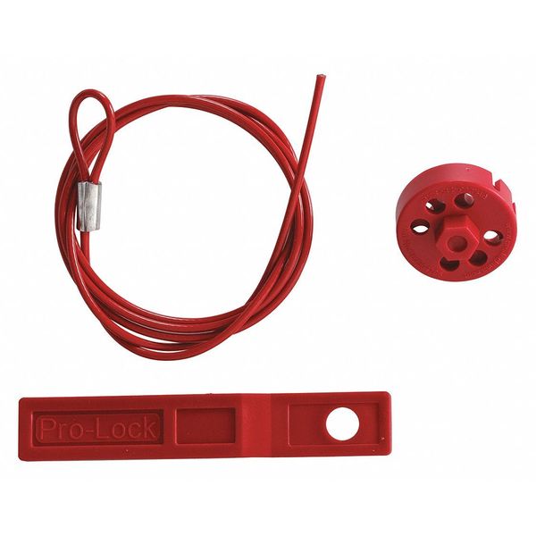 Cable Lockout, Red, 5 ft. L Cable