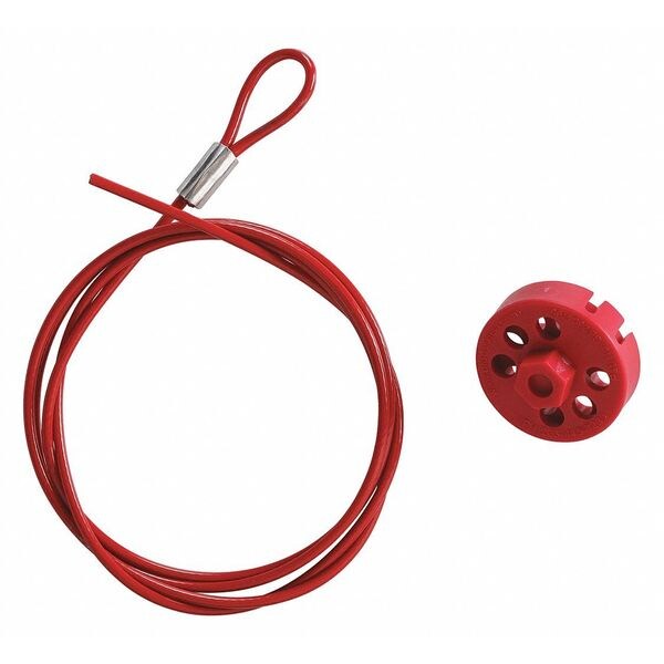 Cable Lockout, Red, 5 ft. L Cable
