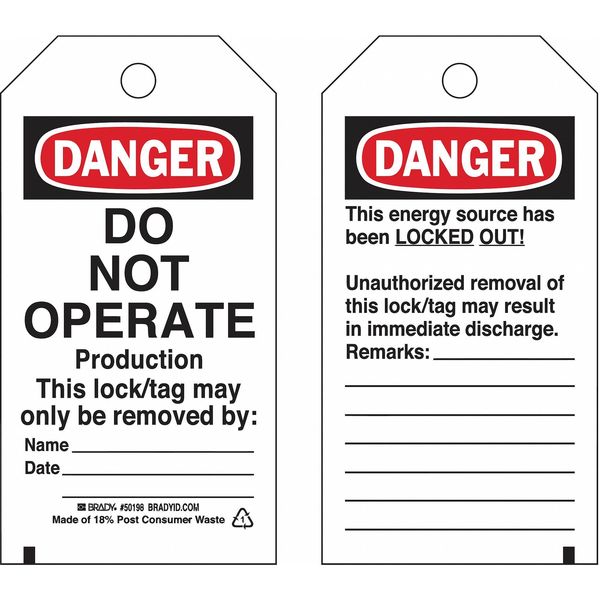 Lockout Tag, 5-3/4
