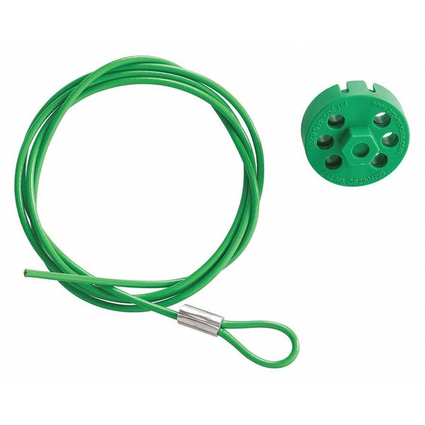 Cable Lockout, Green, 5 ft. L Cable