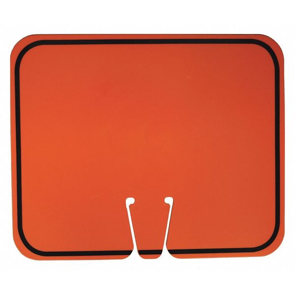 Traffic Cone Sign, ABS plastic, 10 1/2 in H, 12 1/2 in L, 5/16 in W, Black/Orange