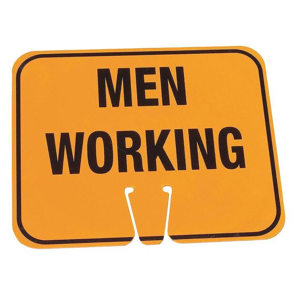 Traffic Cone Sign, ABS plastic, 10 1/2 in H, 12 1/2 in L, 5/16 in W, Black/Orange