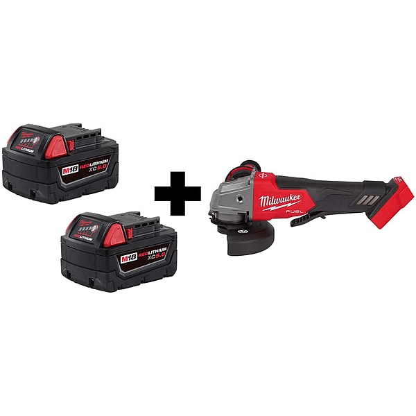 M18 XC5.0 Batt 2pk, M18 Braking Grinder