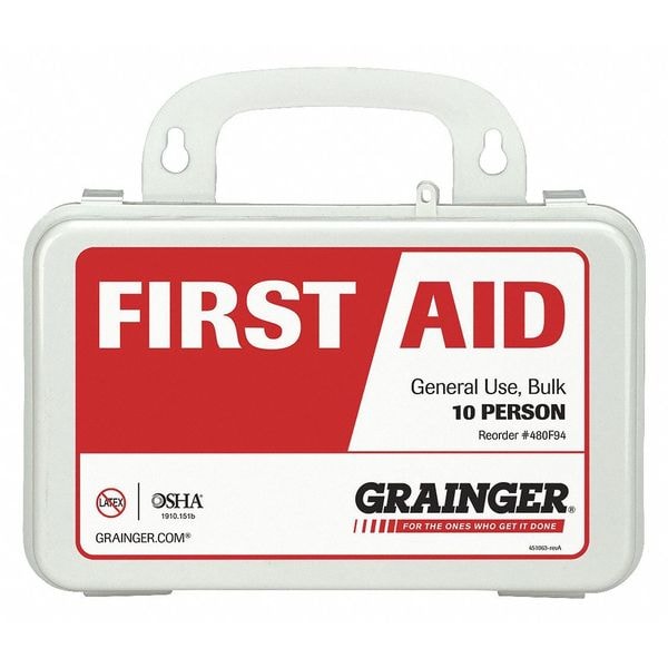 First Aid Kit, Plastic, 10 Person