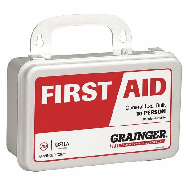 First Aid Kit, Plastic, 10 Person