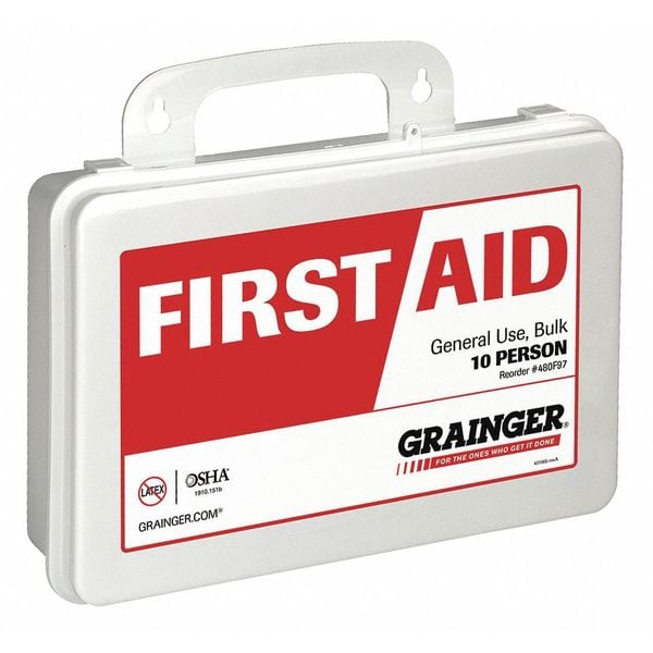 First Aid Kit, Plastic, 10 Person