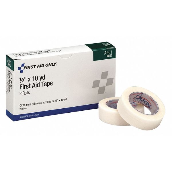 First Aid Tape, Wt, Cloth, 1/2