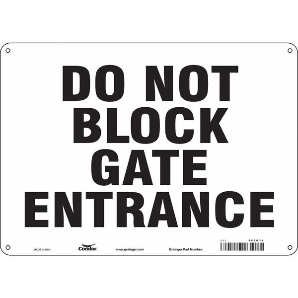 Safety Sign, 10 in Height, 14 in Width, Aluminum, Horizontal Rectangle, English, 480G39