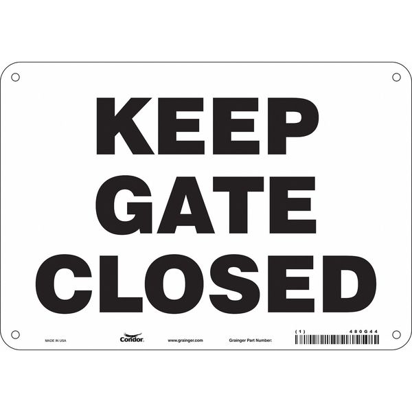 Safety Sign, 7 in Height, 10 in Width, Aluminum, Vertical Rectangle, English, 480G44