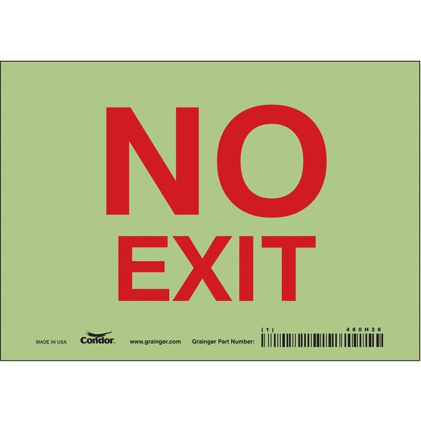 Safety Sign, 5 in x 7 in, Glow Vinyl
