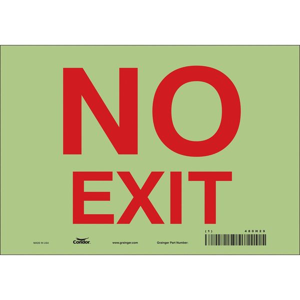 Safety Sign, 7 in x 10 in, Glow Vinyl