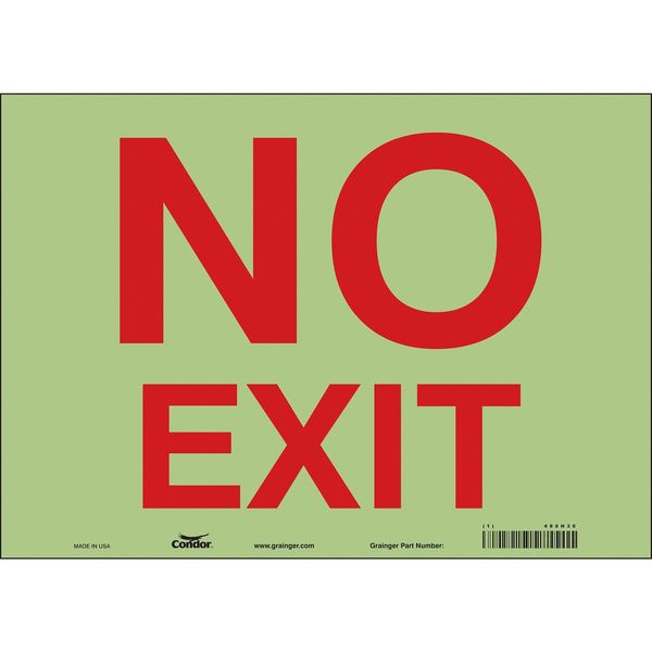 Safety Sign, 10 in x 14 in, Glow Vinyl