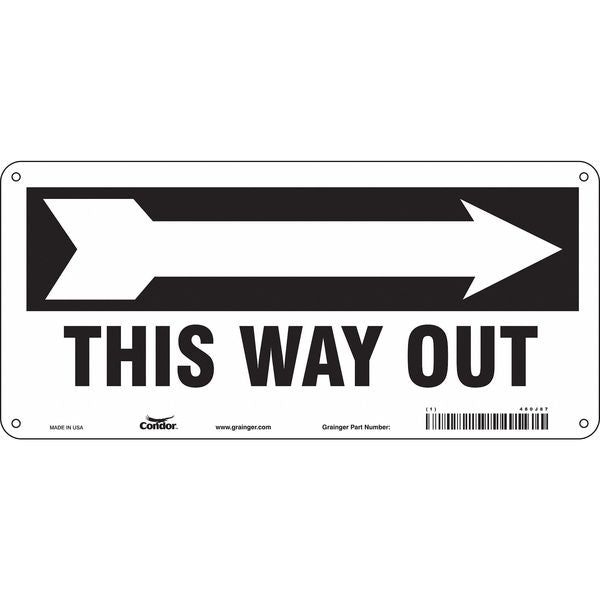 Safety Sign, 6 1/2 in H, 14 in W, Aluminum, Vertical Rectangle, English, 480J87