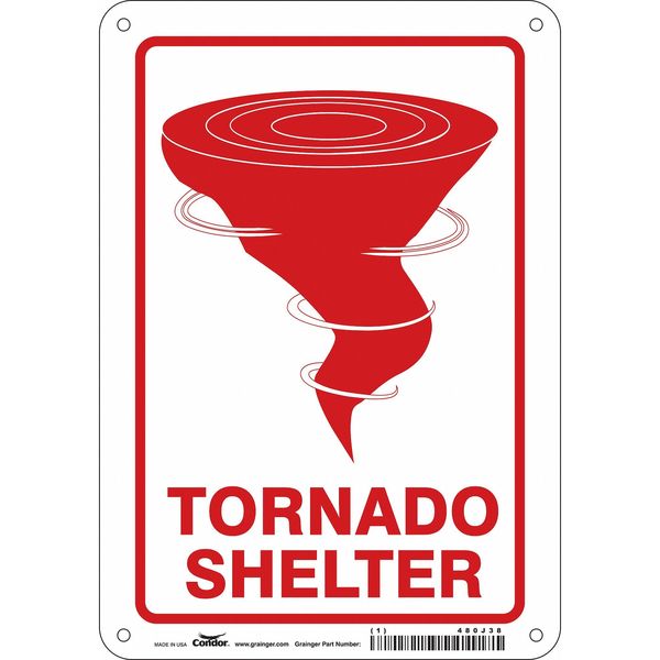 Safety Sign, 10 in Height, 7 in Width, Aluminum, Horizontal Rectangle, English, 480J38