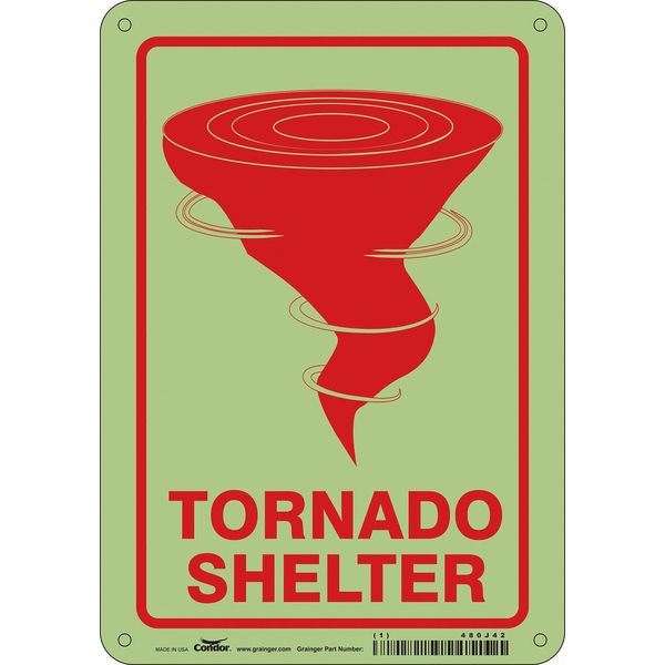 Safety Sign, 10 in Height, 7 in Width, Polyethylene, Horizontal Rectangle, English, 480J42