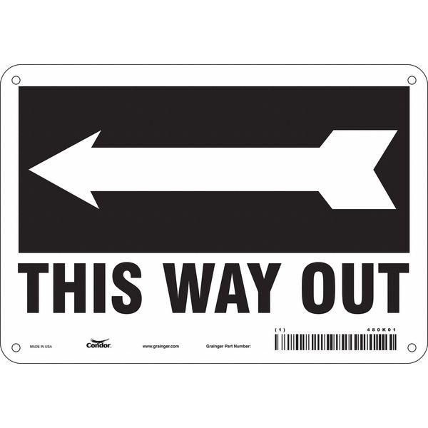 Safety Sign, 7 in Height, 10 in Width, Aluminum, Vertical Rectangle, English, 480K01