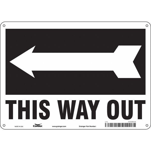 Safety Sign, 10 in Height, 14 in Width, Aluminum, Horizontal Rectangle, English, 480K02