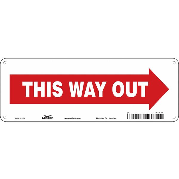 Safety Sign, 5 in H, 14 in W, Aluminum, Vertical Rectangle, English, 480K09