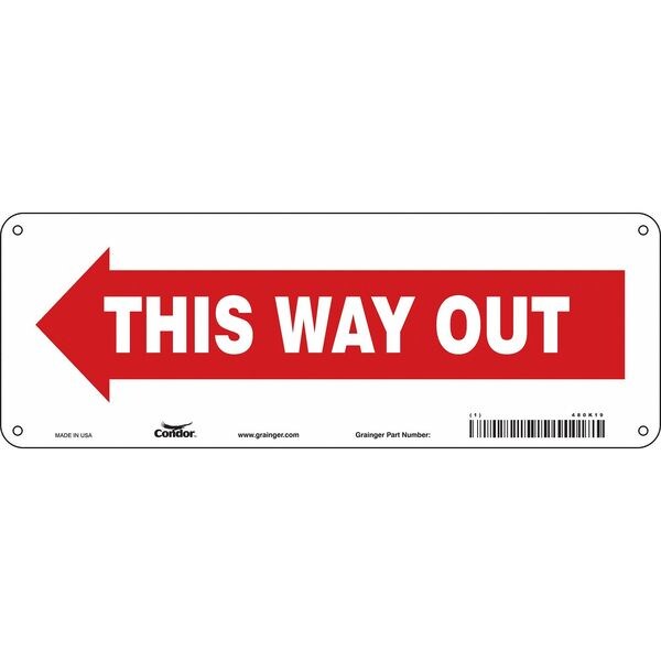 Safety Sign, 5 in H, 14 in W, Aluminum, Vertical Rectangle, English, 480K19