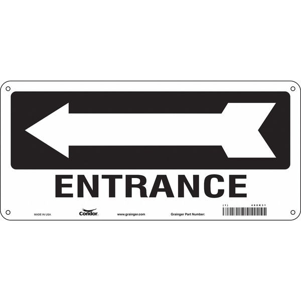 Safety Sign, 6 1/2 in H, 14 in W, Aluminum, Vertical Rectangle, English, 480K31