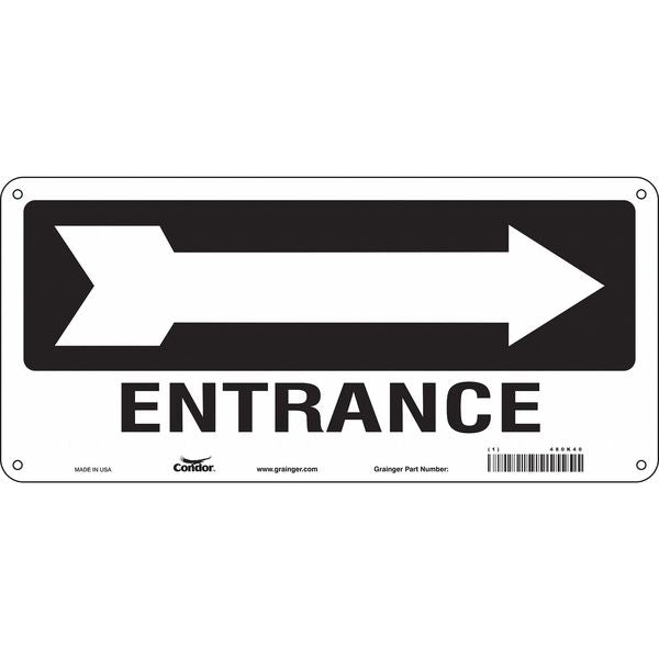 Safety Sign, 6 1/2 in H, 14 in W, Aluminum, Vertical Rectangle, English, 480K40
