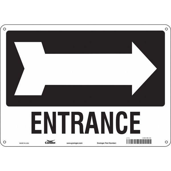 Safety Sign, 10 in Height, 14 in Width, Aluminum, Horizontal Rectangle, English, 480K44