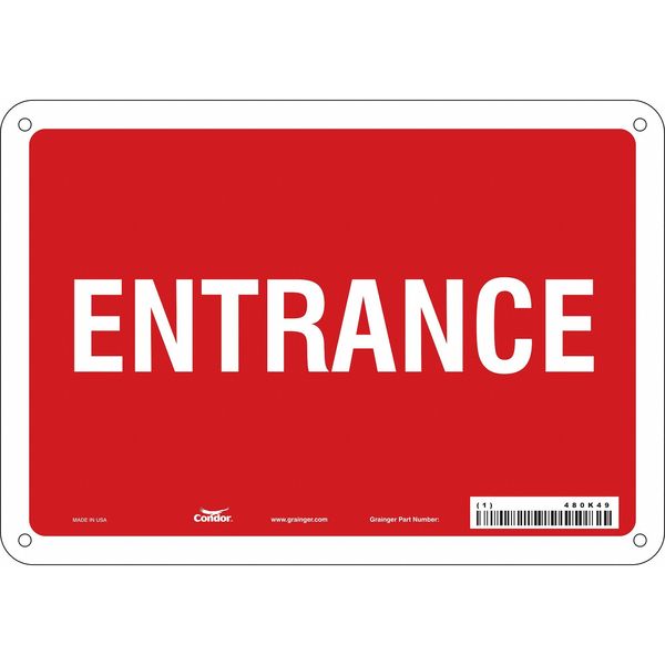Safety Sign, 7 in Height, 10 in Width, Aluminum, Vertical Rectangle, English, 480K49