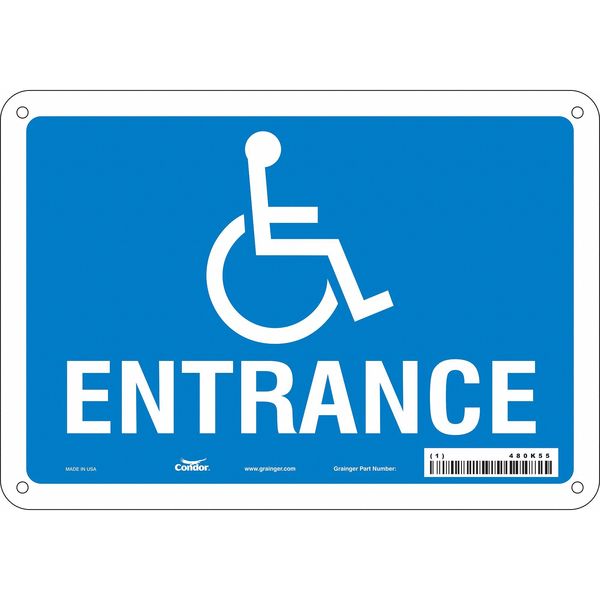 Safety Sign, 7 in Height, 10 in Width, Aluminum, Vertical Rectangle, English, 480K55