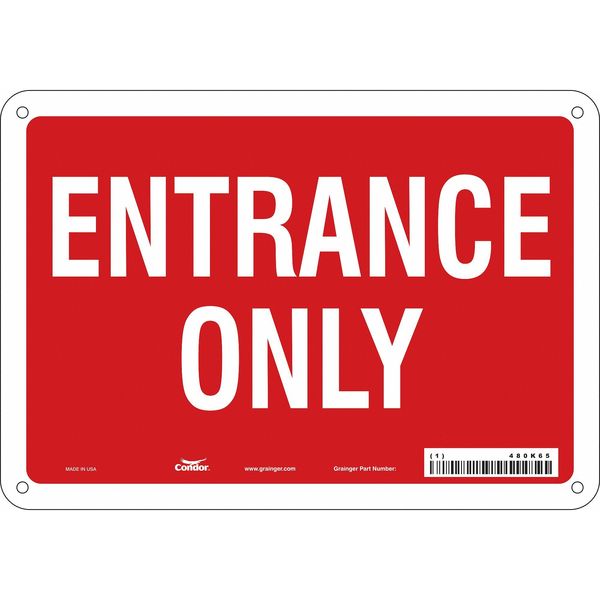 Safety Sign, 7 in Height, 10 in Width, Aluminum, Vertical Rectangle, English, 480K65