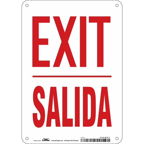Safety Sign, 10 in x 7 in, Aluminum