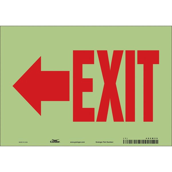 Safety Sign, 14 inx10 in, Glow Vinyl
