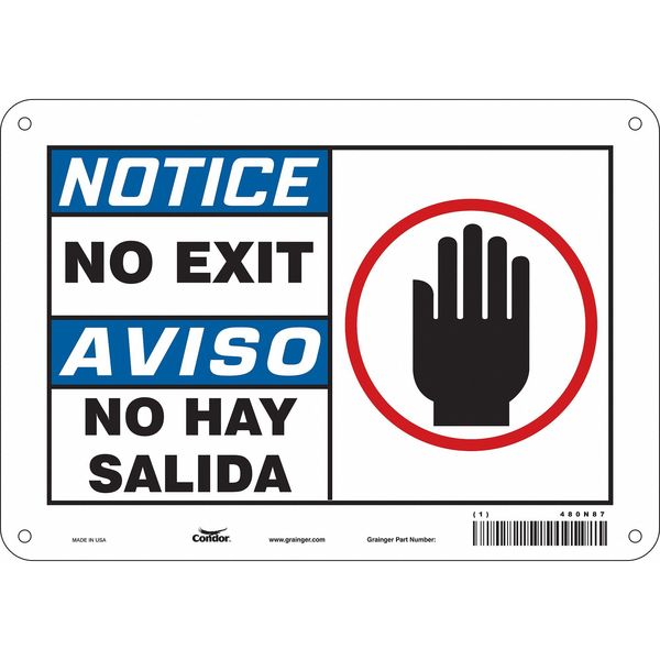 No Exit Sign, English, Spanish, 10