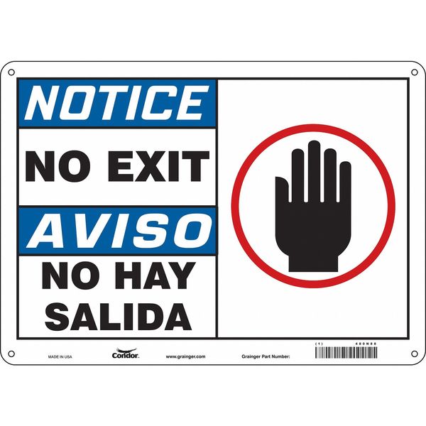 Safety Sign, 10 in x 14 in, Aluminum