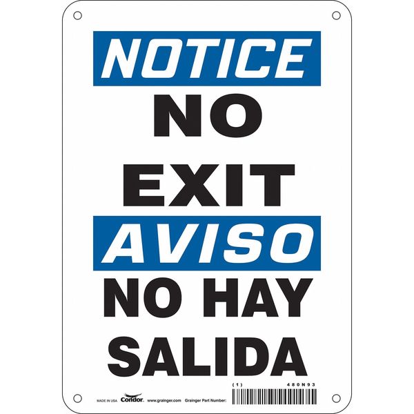 Safety Sign, 10 in x 7 in, Aluminum