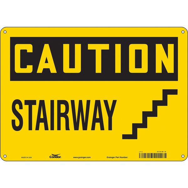 Safety Sign, 10 in Height, 14 in Width, Aluminum, Horizontal Rectangle, English, 480N10
