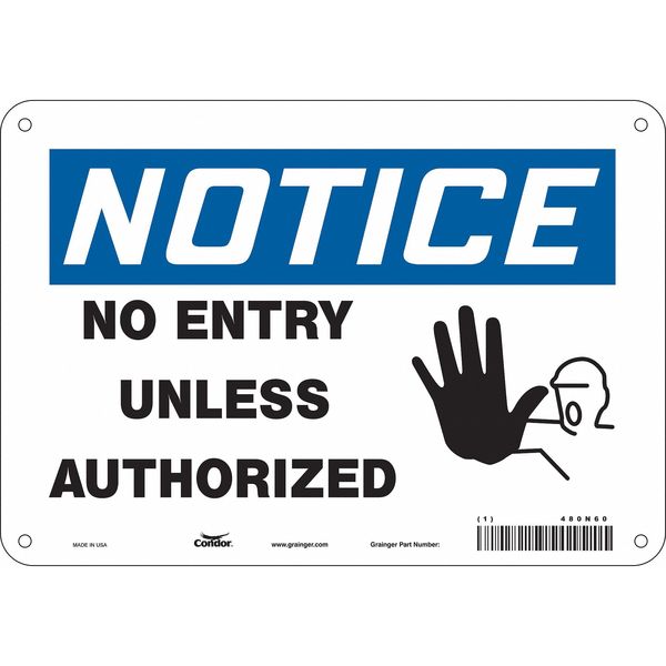 Safety Sign, 7 in Height, 10 in Width, Aluminum, Vertical Rectangle, English, 480N60