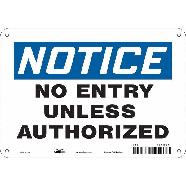 Safety Sign, 7 in Height, 10 in Width, Aluminum, Vertical Rectangle, English, 480N66