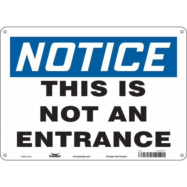 Safety Sign, 10 in Height, 14 in Width, Polyethylene, Horizontal Rectangle, English, 480P17