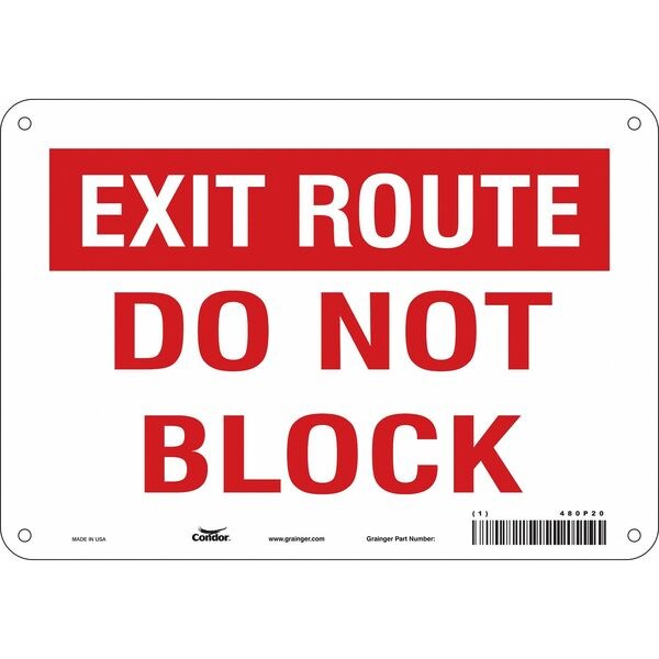 Safety Sign, 7 in Height, 10 in Width, Aluminum, Vertical Rectangle, English, 480P20