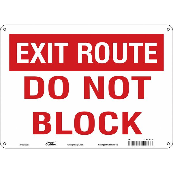 Safety Sign, 10 in Height, 14 in Width, Aluminum, Horizontal Rectangle, English, 480P21